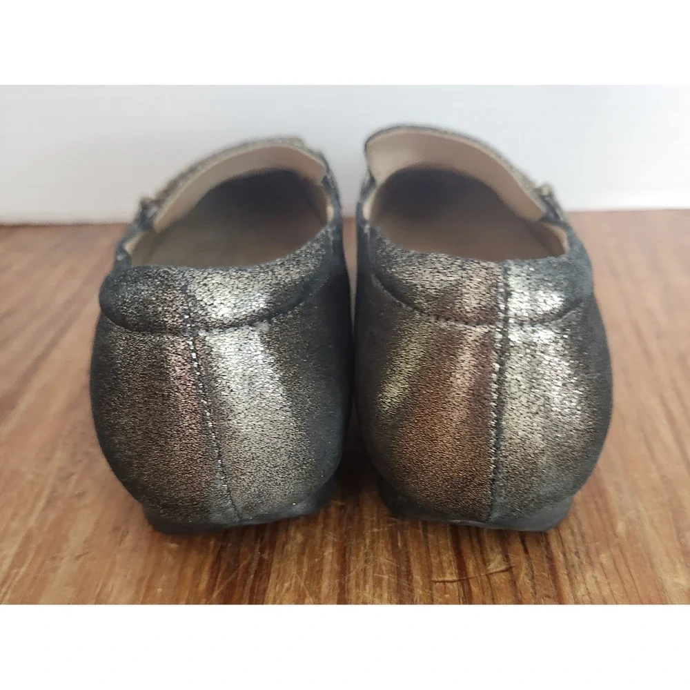 Karl Lagerfeld‎ Quigley Leather Bit Loafer Sparkling Bronze Size 9 Crystals Flat